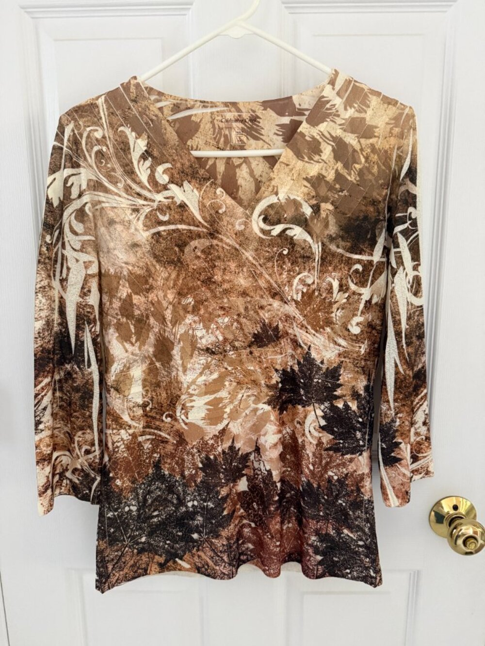 Coldwater Creek Top - Brown/Tan  - Size Small - Polyester